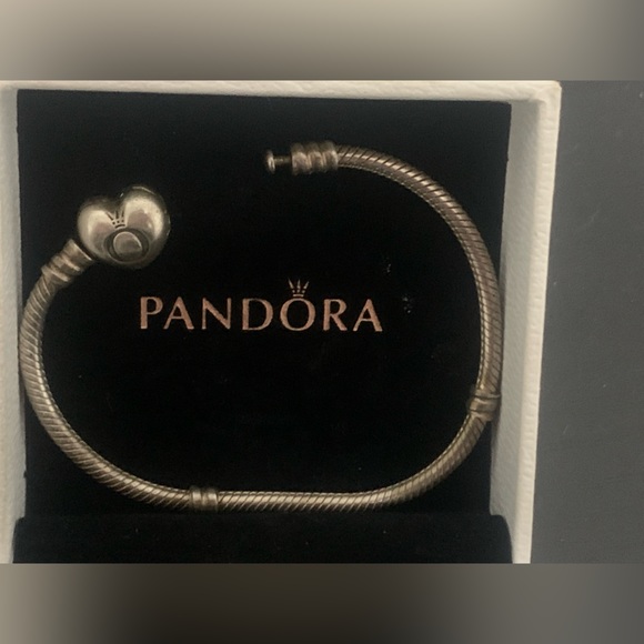 Pandora sterling silver ALE 925 charm bracelet with heart clasp 6.5 inches - Picture 1 of 1
